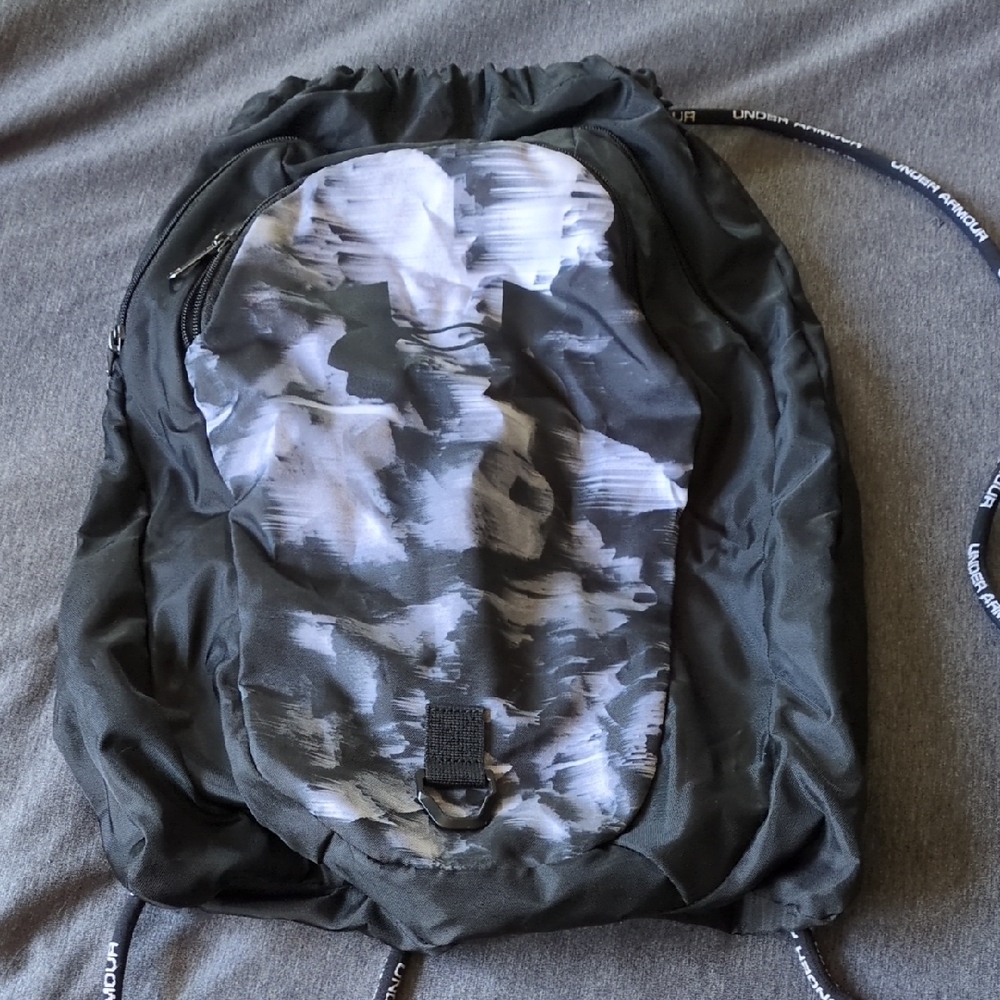 Under Armour Black Backpack with Gray Camo Front Panel